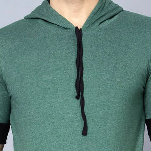 Camiseta de algodón con capucha para hombre, ropa de gimnasio informal ligera al por mayor, jersey de moda con impresión de logotipo personalizado - Product Image 4