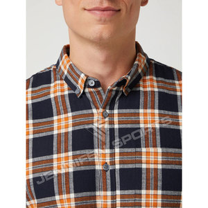 Men Custom Flannel <b>Fabric</b> Shirt Material <b>100</b>% <b>Wool</b> Long Sleeves Buttons Closing Inside Woven Neck Label&Hanging Loop - Product Image 2