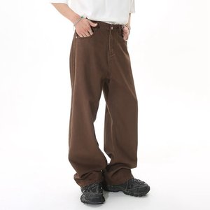 กางเกงยีนส์ขาตรงทรงขากว้างสำหรับผู้ชายกางเกงคาร์โก้น้ำหนักเบามีกระเป๋าแบบมีกระดุมสีพื้นสำหรับ8XL 6XL 7XL ขนาดใหญ่ฤดูร้อน - Product Image 5