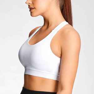 Hot Custom Logo Cross-Back Yoga Bra Ropa deportiva acolchada transpirable de alta calidad para mujeres - Product Image 1