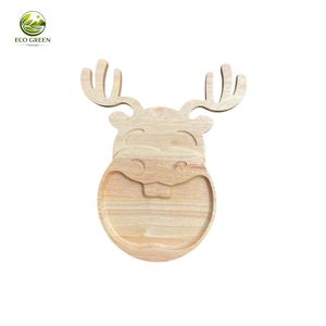 Assiette décorative en bois faite à la main en forme d'animal, design de dessin animé, plateau en bois en forme d'animal, assiette décorative pour cadeaux - Product Image 1