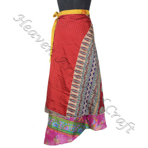 ชุดชายหาดผ้าไหมยาว2ชั้นกระโปรงยาวผ้าไหมมหัศจรรย์ใส่กลับด้านได้2ชั้นกระโปรงยาวผ้าไหมเซ็กซี่วินเทจใส่กลับด้านได้ - Product Image 3