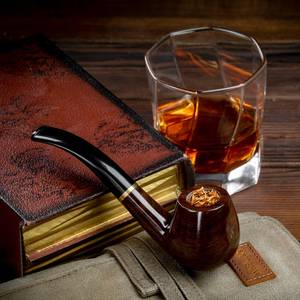 ท่อสูบบุหรี่แบบโค้งงอม้อนไม้เคลือบเงาสำหรับสุภาพบุรุษท่อสูบบุหรี่ทำจากไม้โรสวูดธรรมชาติหรูหรา - Product Image 2