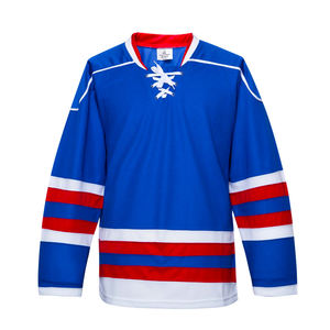 Maillots de hockey sur glace pour jeunes de haute qualité, personnalisés, à manches longues, avec impression par sublimation colorée, fabriqués en blanc - Product Image 2