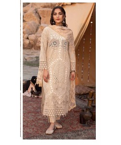 Salwar Kameez indien avec Dupatta dans une élégante robe pakistanaise modeste tissu en mousseline de soie Design de rue haute écologique - Product Image 3