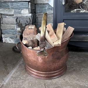 Antique Finished Copper <b>Coal</b> <b>Bucket</b> with a Classic & Sturdy Design & Ideal for Adding Rustic Charm to a Fireplace - Product Image 4