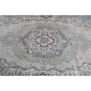 พรมวินเทจขนาดใหญ่ 5.4x10 ฟุต พรมตุรกี พรมขนสัตว์ลายดอกไม้สีเขียวน้ำตาล - Product Image 5