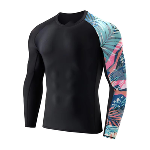 Chemises de compression personnalisées unisexes sublimées pour la gym, manches longues, rashguard BJJ MMA avec logo personnalisé, tissu à manches courtes - Product Image 3