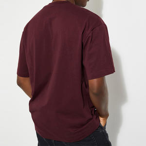 Camiseta de Hombre de Alta Calidad, de Algodón y Fibra de Bambú, Color Sólido, Talla Grande, Estilo Vintage Informal, Transpirable y de Secado Rápido - Product Image 3