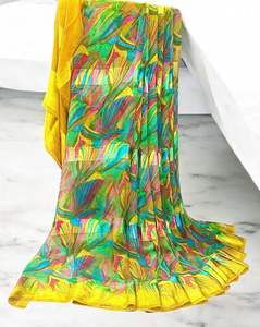 Venta caliente sudanés thoub tela de gasa Multicolor tela de gasa de poliéster fabricante al por mayor - Product Image 1