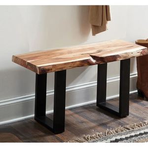 Metal and Solid Wood <b>Bench</b> Modern Indoor and <b>Outdoor</b> Furniture for Home Living Room <b>Outdoor</b> Garden <b>Storage</b> <b>Bench</b> Made in India - Product Image 3