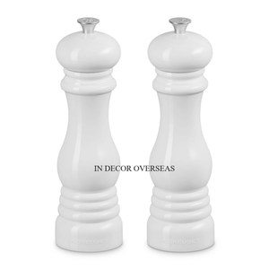 Molinillos de sal y pimienta de Metal de calidad superior con textura martillada de doble sombra, chapados en oro de alta calidad y recubiertos de polvo de Color blanco - Product Image 2