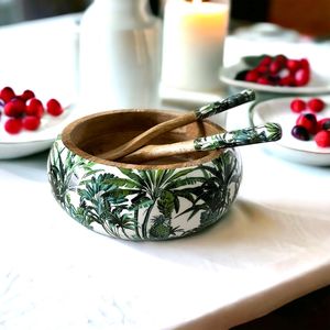 Ensaladera de Madera de Mango de Diseño Clásico, Pulida y de Lujo, Reutilizable, Ecológica, Tallada, Decorativa, con Esmalte Impreso para Comedor - Product Image 6