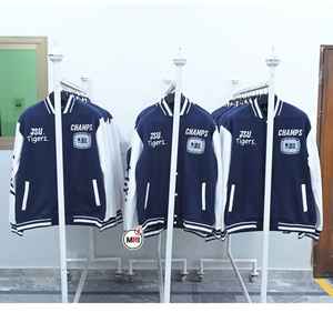 Qualité supérieure hommes collège veste pleine lourde brodé imprimé 100% coton polaire couleur unie fermeture éclair surdimensionné hommes veste - Product Image 1