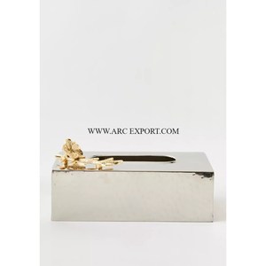 Décoration de table en acier inoxydable Panier de rangement pour mouchoirs en papier Merveilleux Design Métallique Miroir Poli Porte-mouchoirs de cuisine - Product Image 5