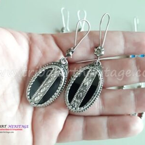 Pendientes de plata alemanes Kuchi bohemios, joyería étnica afgana hecha a mano, pendientes tribales llamativos - Product Image 5