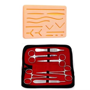 Kit de práctica de silicona para estudiantes con estuche negro, kit de sutura personalizado, instrumento médico, sutura médica profesional para la piel - Product Image 3