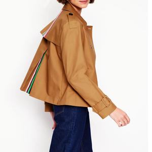 Casual Womens Cropped Trench Comfortable and Stylish - Product Image 5