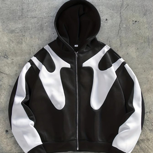 Sweat à capuche en polaire surdimensionné pour homme personnalisé, vêtements de sport décontractés OEM, impression de logo sur le devant, broderie, respirant, séchage rapide, hiver - Product Image 1