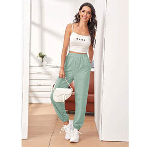 Pantalones Deportivos de Felpa de Algodón para Mujer, Venta Caliente 2025, Pantalones Deportivos Casuales Lavados, OEM ODM Disponible - Product Image 5