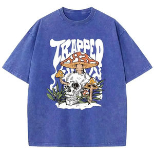 Camiseta ajustada con estampado de hojaldre lavado ácido de tela cómoda de fabricante pakistaní, camisetas con estampado de hojaldre de Color liso de estilo personalizado para hombre - Product Image 1