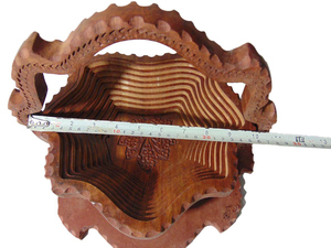 Panier de fruits pliable en bois coupe feuille élégante avec poignée bol en bois décoratif fabriqué à la main pour collations fruits - Product Image 5