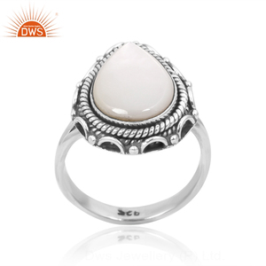 Best Quality 925 Sterling <b>Silver</b> Natural Mother Of Pearl Gemstone <b>Ring</b> For Women Gift For Her Custom Jewelry Manufacturer - Product Image 4