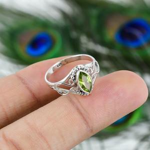 ธรรมชาติPeridot CabochonอัญมณีSolid 925 เงินสเตอร์ลิงHandmadeแหวนเครื่องประดับเงินสเตอร์ลิง 925 ประทับตราแหวนเครื่องประดับ - Product Image 4