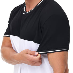 Camiseta de manga corta transpirable de entrenamiento de ajuste Regular de algodón 100% sólido al por mayor para hombre tejido de punto estampado personalizado antiencogimiento - Product Image 5
