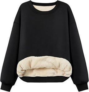 Trendy Queen Fleece <b>Sherpa</b> <b>Lined</b> Sweatshirts for Women 2026 Fall Fashion Winter Crewneck Pullover <b>Hoodies</b> Outfits Clothes - Product Image 1