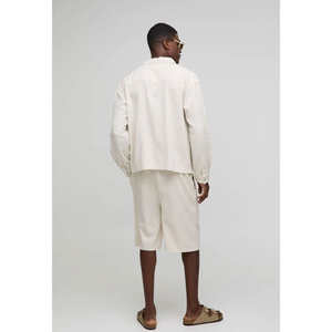 Style <b>Men</b> Breathable Printed <b>Shirt</b> Stand Collar Knitted Polo <b>Short</b> <b>Sleeve</b> Single Breasted <b>Shirt</b> - Product Image 2