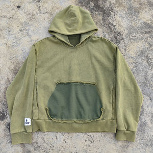 Sudadera con Capucha de Algodón 100% Lavado Vintage, Estilo Holgado, Personalizada, para Hombre, Gruesa, Desgastada, Decolorada por el Sol, Venta al Por Mayor de Fábrica OEM - Product Image 1