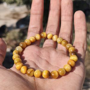 Golden Tiger Eye Adjustable <b>Beaded</b> <b>Bracelet</b> 8mm Natural Yellow Protection & Confidence Women's Jewelry Gift - Product Image 2