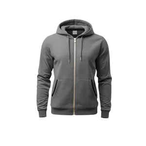 Men’s Grey Zip-Up Hoodie Tracksuit with Jogger <b>Pants</b> - Product Image 2