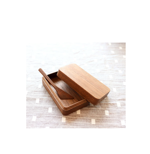 Assiette à beurre en bois d'acacia avec couvercle Beurrier transparent avec poignée Plateau à dessert Assiette à gâteau Boîte à beurre avec vente - Product Image 3