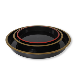 Folin marque 417 diamètre cercle forme plateau en plastique couleur noire empilable Sushi récipient alimentaire Blister assiettes bols - Product Image 1