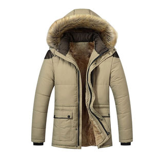 Wholesale Men's Winter Parka Long Hooded Fleece Jacket With <b>Fur</b> <b>Trim</b> Casual Size Outdoor Style Plus Size Waterproof Jacket - Product Image 1