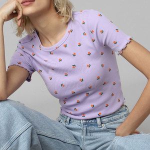 เสื้อครอปท็อปสตรีทแวร์สำหรับผู้หญิง ผ้าฝ้ายถัก 100% เนื้อนุ่ม น้ำหนักเบา เหมาะสำหรับเล่นกีฬา ใส่ลำลอง แฟชั่นประจำวัน - Product Image 5