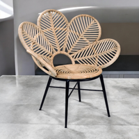 Fauteuil de loisirs contemporain en rotin tressé motif paon pour intérieur, salon et appartement – Écologique, vente en gros