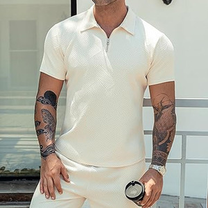 Broderie imprimée grande taille Polyester couleur unie à manches courtes hommes Sport Golf Polo t-shirt fait par Dress Sports - Product Image 6