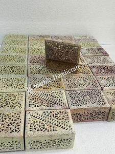 Boîte à bijoux rectangulaire moderne faite à la main en marbre stéatite avec conception de sculpture unique cadeau de rangement pour les filles - Product Image 3