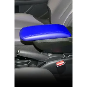 Accoudoir universel en cuir cousu bleu correcteur de posture assise avec surface coulissante - Product Image 2