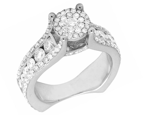 Unique Round Cut Moissanite Engagement <b>Ring</b> 925 Silver Halo Style <b>Iced</b> Out Bridal Jewelry For Women USA Gift - Product Image 1