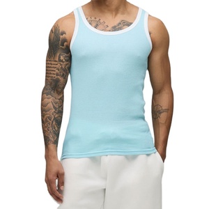 Débardeur Vintage Homme en Coton Respirant 100% Coton, Coupe Longue Slim Fit, Style Urbain, Matière Côtelée Tricotée pour Musculation - Product Image 2
