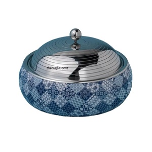 Casserole arabe de luxe plaquée or pour réchauffer les aliments Casserole en métal avec couvercle Marmite en acier pour le service à l'hôtel Réchauffeur d'aliments - Product Image 2