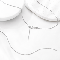 Chaîne de collier en argent sterling 925, maille ronde de 0,8 mm, 50 cm, 1,36 g, fermoir à ressort, bijoux