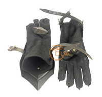 Gants de chevalier médiévaux en acier poli noir antique, épaisseur 18, pour SCA, cosplay et reconstitution historique