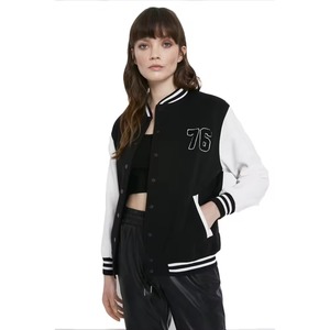 Veste universitaire pour femmes de haute qualité, broderie de logo personnalisée, matelassée, coupe-vent, longue, automne et hiver - Product Image 2