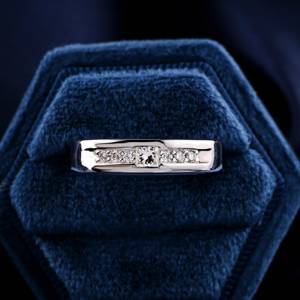Bague de mariage Princess Lab Grown Diamond pour homme Bague de fiançailles en diamant rond en or blanc 14 carats Bague en diamant pour homme sans conflit - Product Image 2