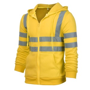 Construction sur mesure Vestes de sécurité haute visibilité pour hommes Sweat à capuche haute visibilité pour l'hiver avec travaux réfléchissants - Product Image 4